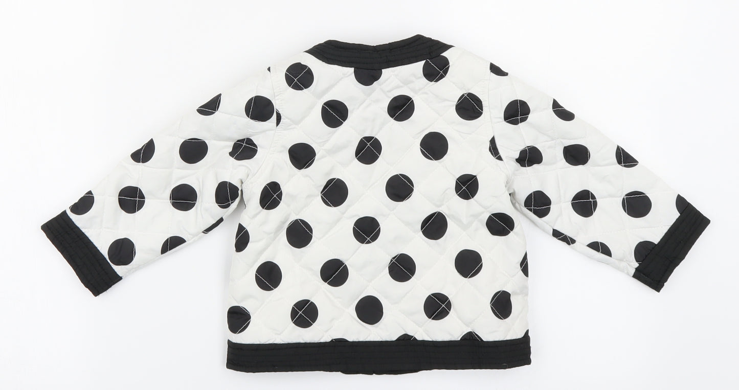 Matalan Girls White Spotted  Puffer Jacket Coat Size 9-12 Months