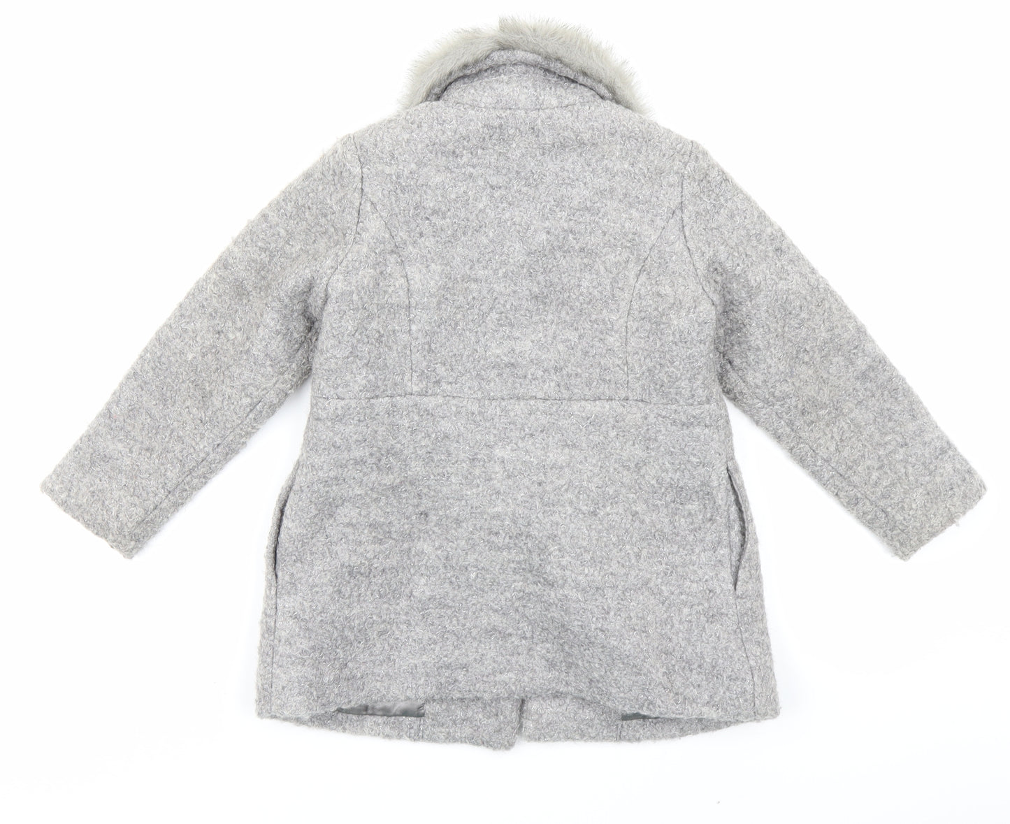 Primark Girls Grey   Overcoat Coat Size 4-5 Years