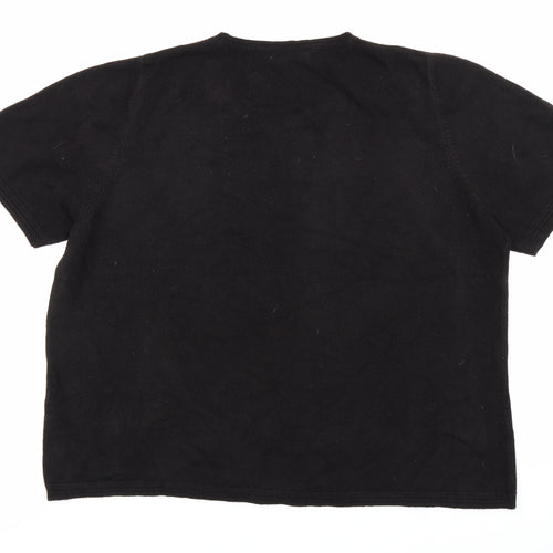 Classic Womens Black  Knit Basic T-Shirt Size 18