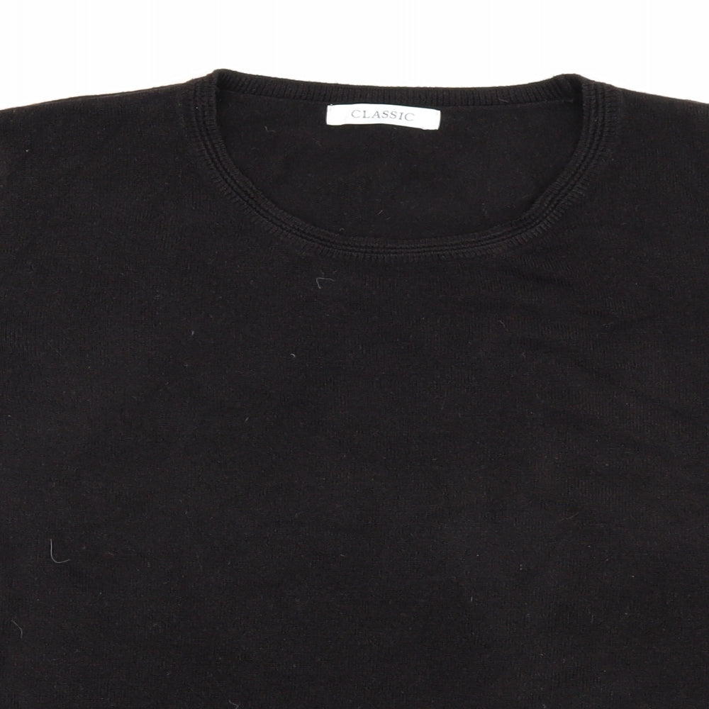 Classic Womens Black  Knit Basic T-Shirt Size 18