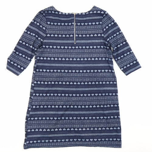 George Womens Blue Fair Isle  A-Line  Size 14