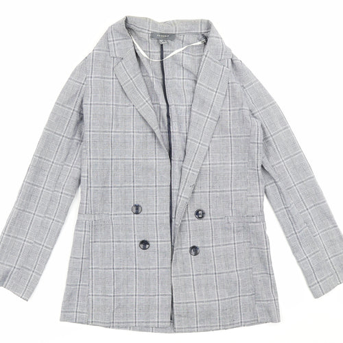 Primrk Womens Grey Check  Jacket Blazer Size 8