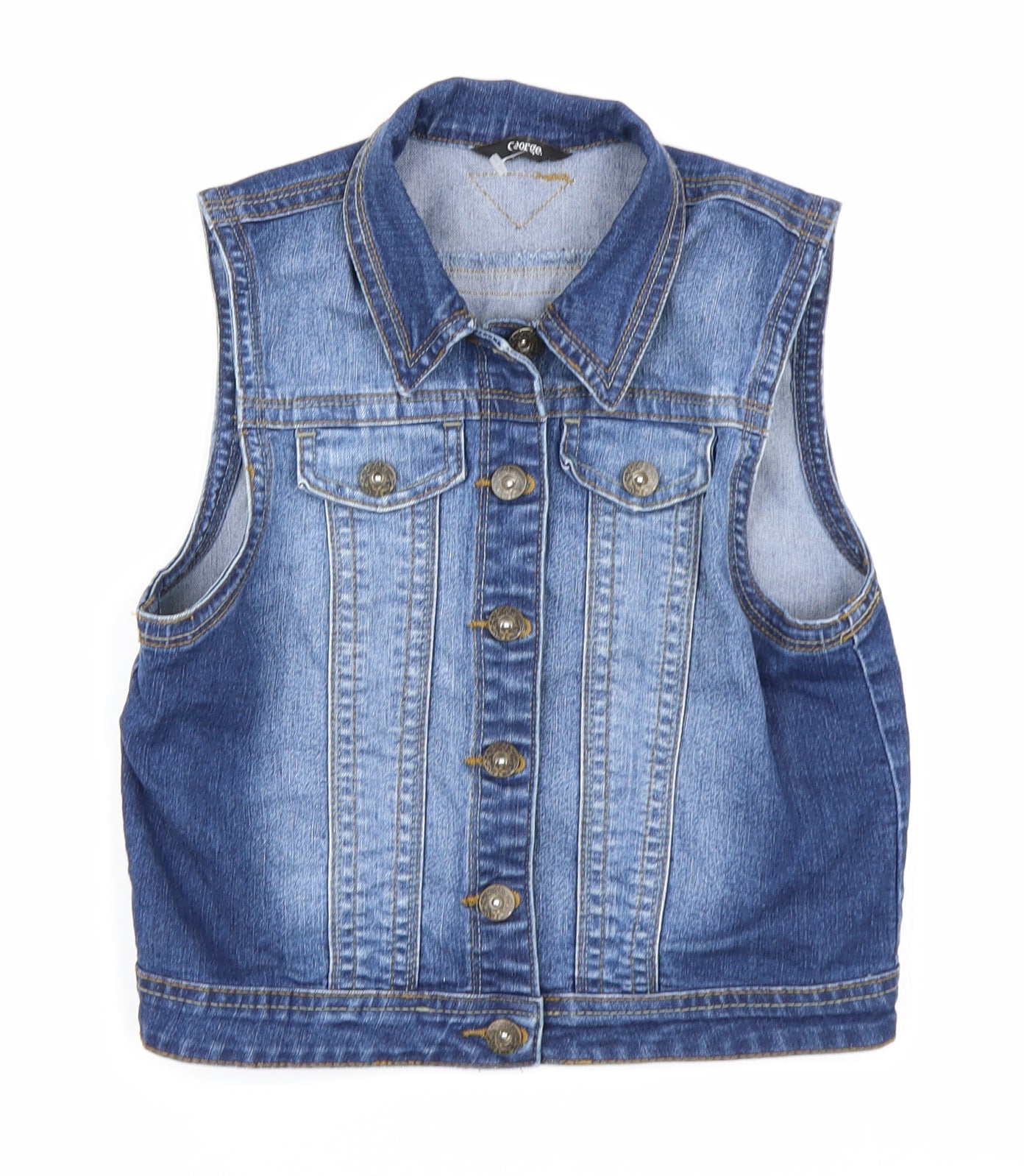 George Girls Blue  Denim Gilet Jacket Size 12-13 Years