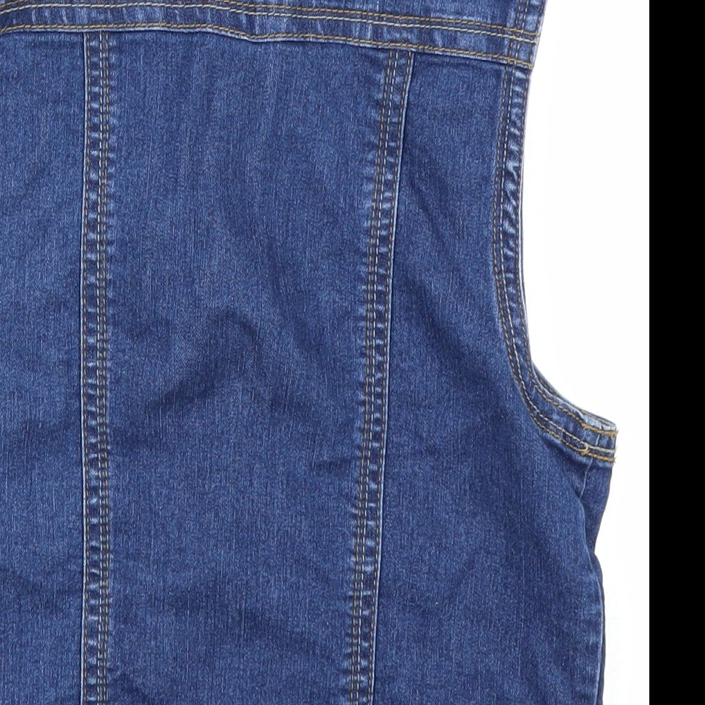 George Girls Blue  Denim Gilet Jacket Size 12-13 Years