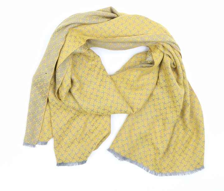 Preworn Womens Yellow Geometric   Scarf