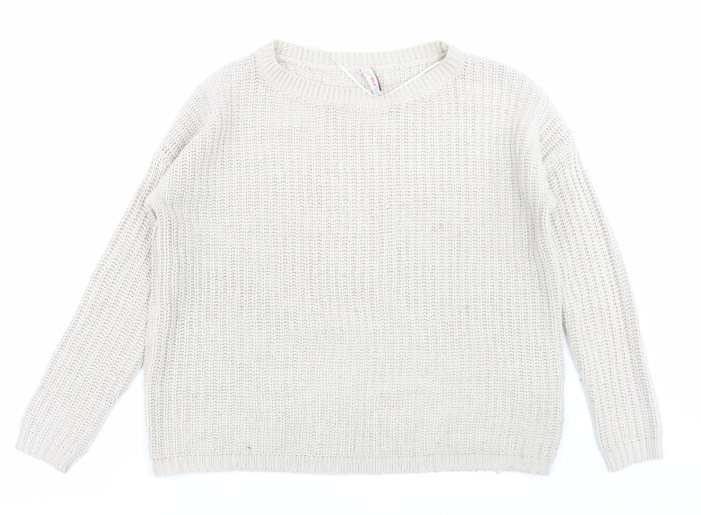 FB sister Womens Beige  Knit Pullover Jumper Size S