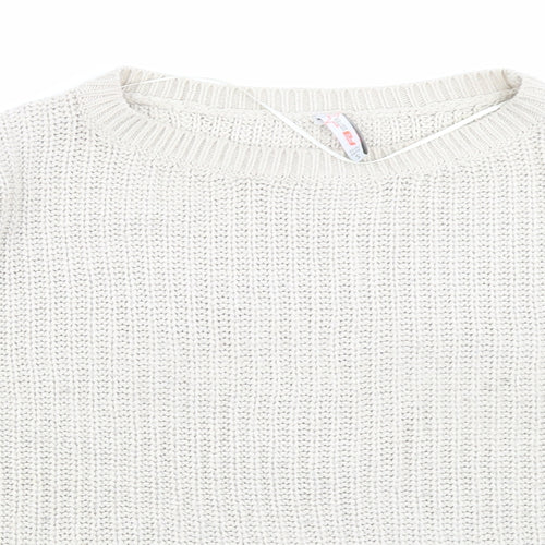 FB sister Womens Beige  Knit Pullover Jumper Size S