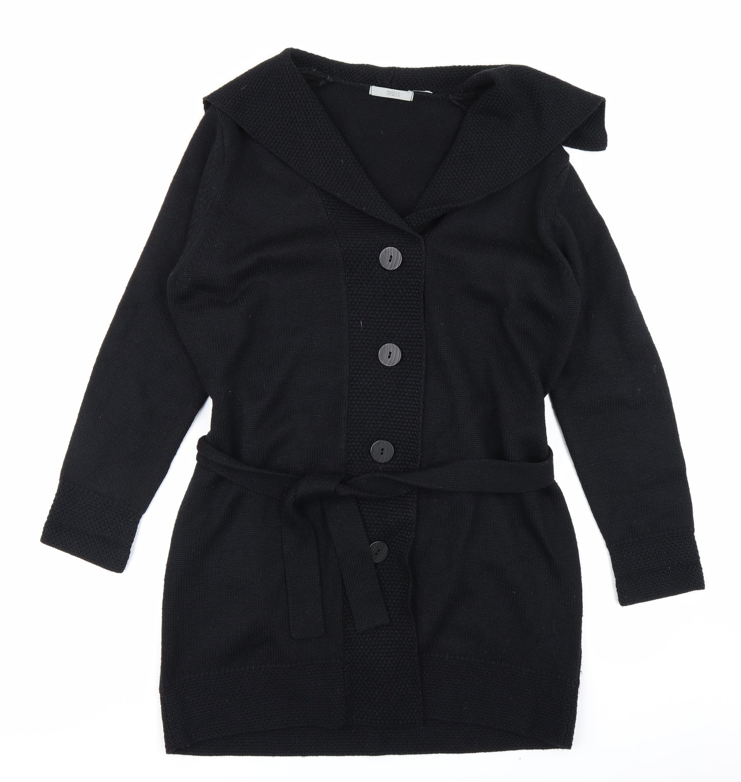 Marks & Spencer Womens Black  Knit Cardigan Jumper Size 14