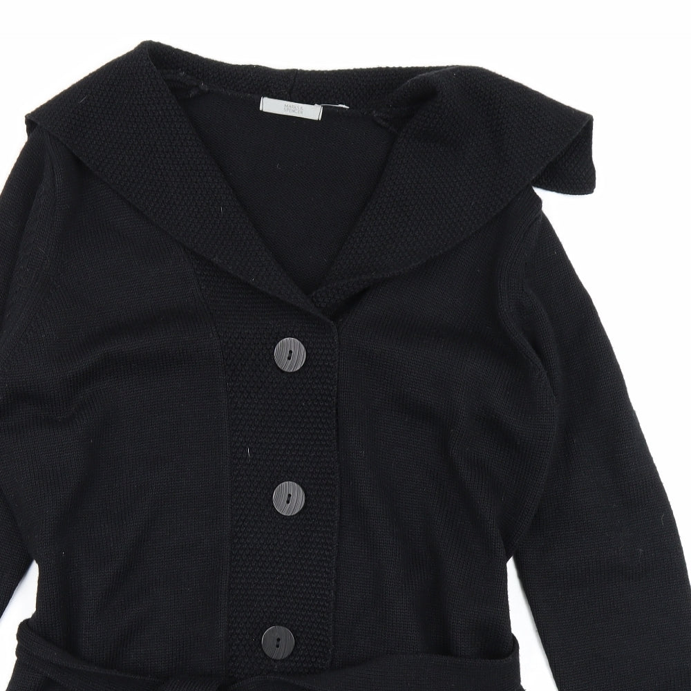 Marks & Spencer Womens Black  Knit Cardigan Jumper Size 14