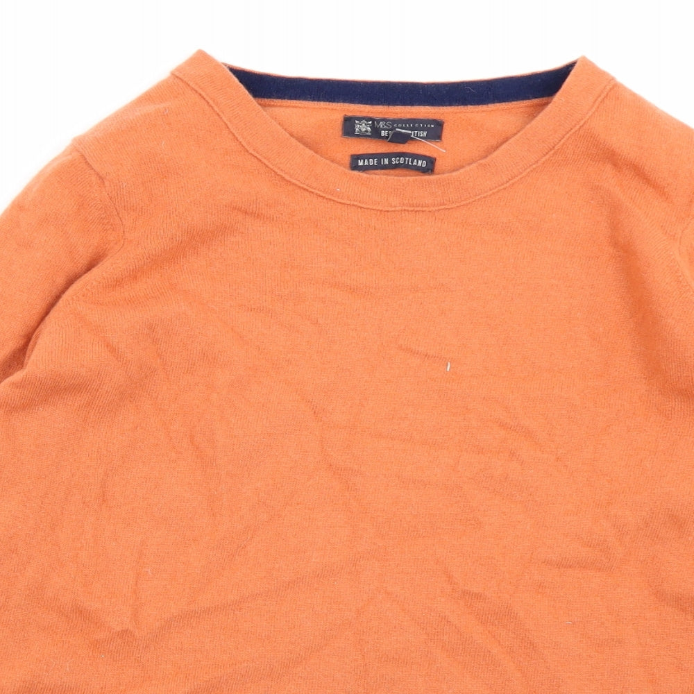 M&S Mens Orange  Knit Pullover Jumper