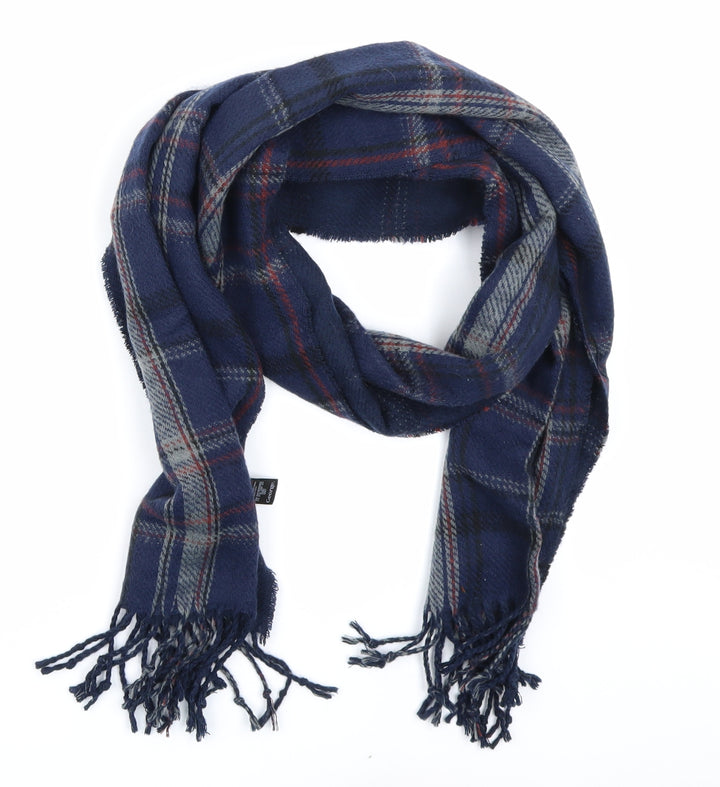 George Unisex Blue Plaid  Scarf  One Size