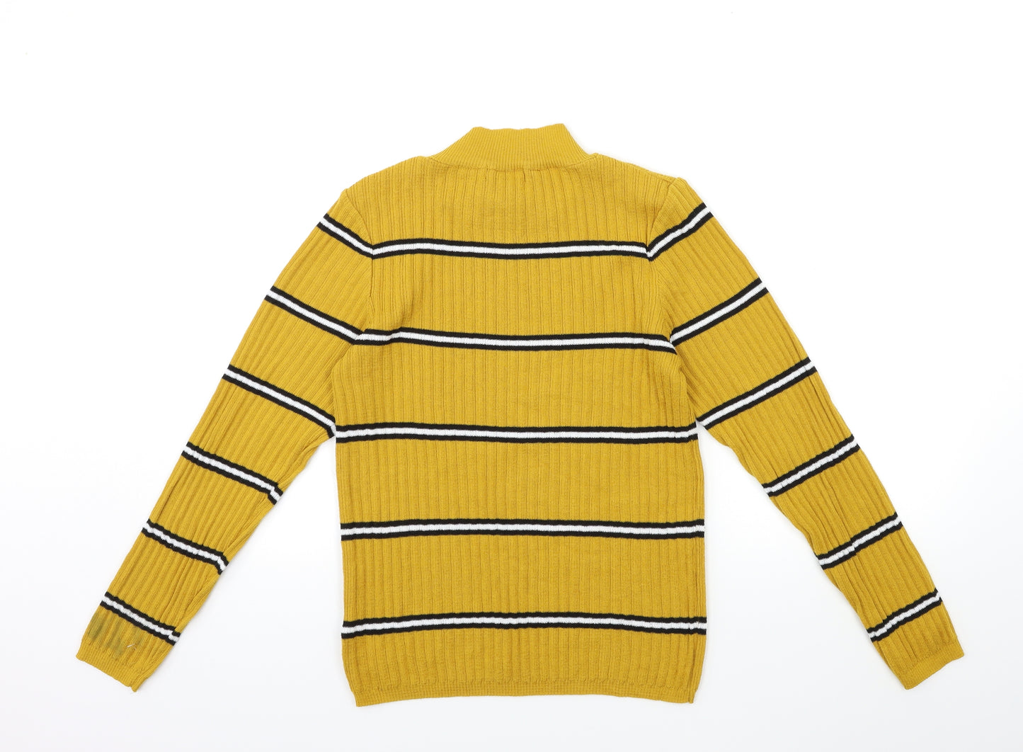 Primark Womens Yellow Striped Knit Pullover Jumper Size 14