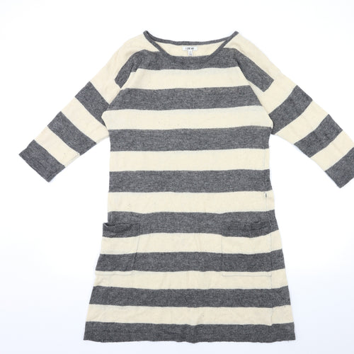 I Love H81 Womens Beige Striped  Jumper Dress  Size L