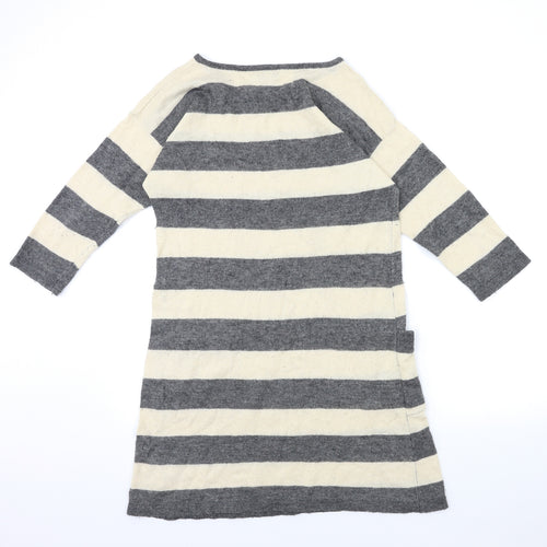 I Love H81 Womens Beige Striped  Jumper Dress  Size L