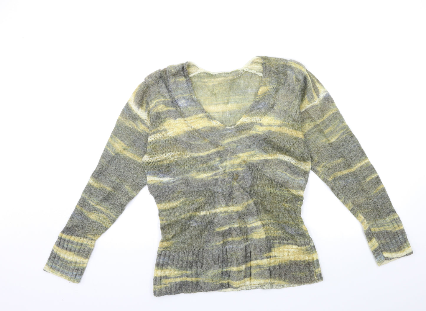 Preworn Womens Grey Striped  Pullover Jumper Size L