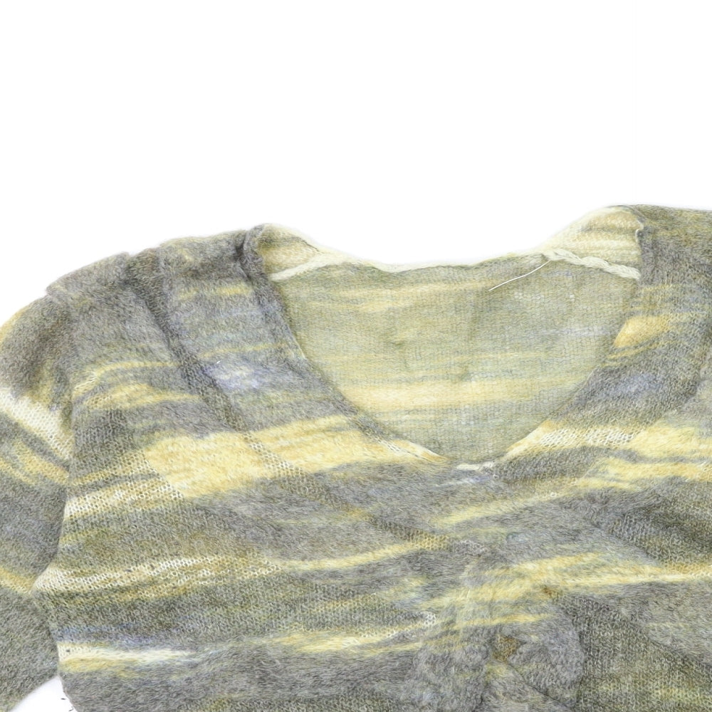 Preworn Womens Grey Striped  Pullover Jumper Size L