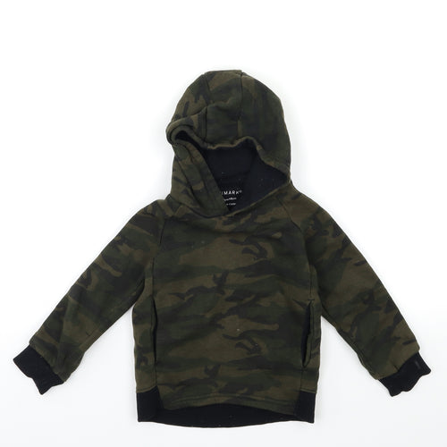 Primark Boys Green Camouflage  Pullover Hoodie Size 2-3 Years