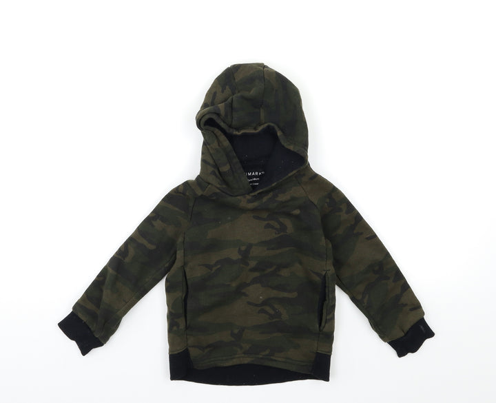 Primark Boys Green Camouflage  Pullover Hoodie Size 2-3 Years