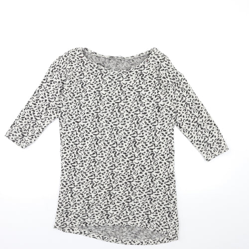 George Womens Beige Animal Print Knit Pullover Jumper Size 8