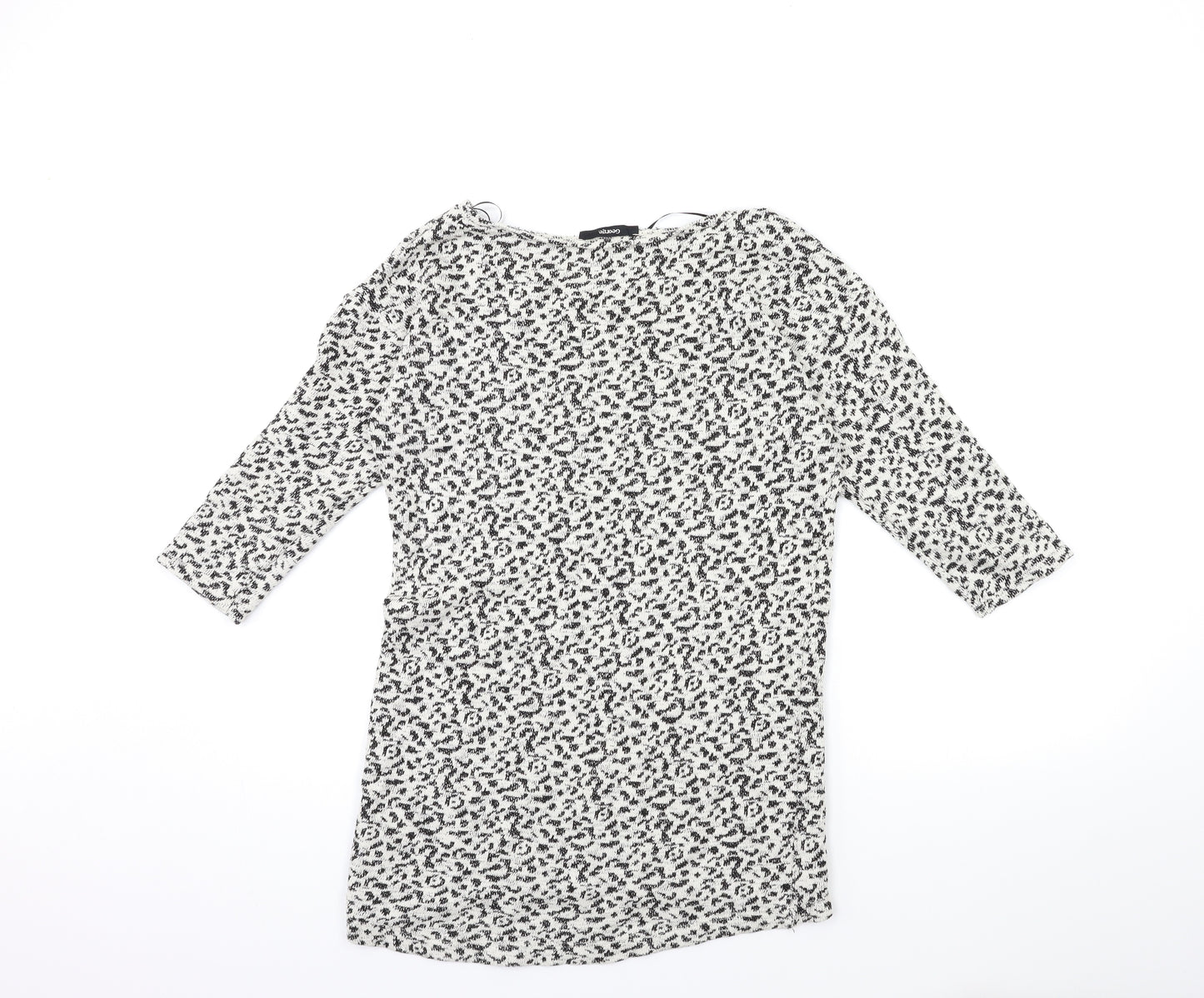 George Womens Beige Animal Print Knit Pullover Jumper Size 8