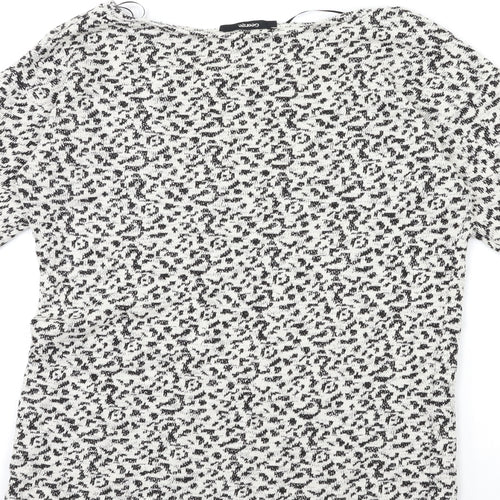 George Womens Beige Animal Print Knit Pullover Jumper Size 8