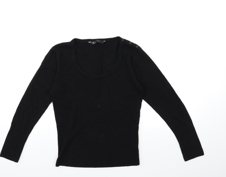 BHS Girls Black Knit Pullover Jumper Size 13 Years