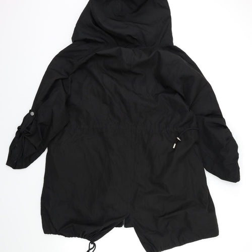 Parka in a Pocket Womens Black   Overcoat Coat Size XL