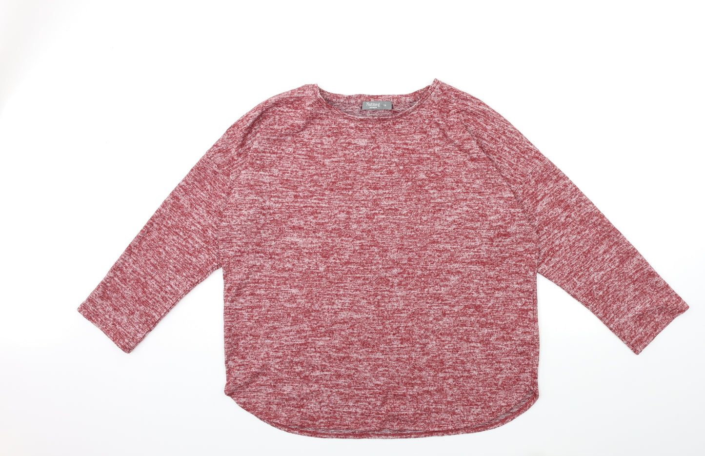 Nutmeg Womens Red  Knit Pullover Jumper Size 16