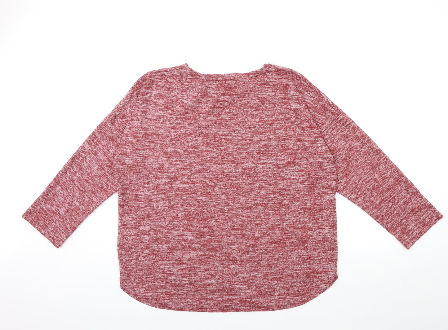 Nutmeg Womens Red  Knit Pullover Jumper Size 16