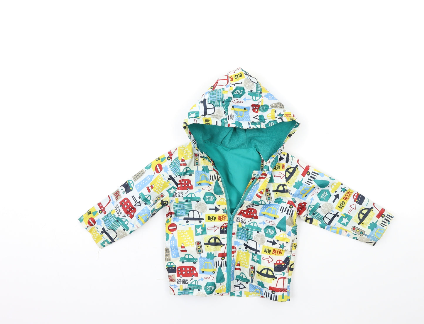 George Baby White Geometric  Rain Coat Coat Size 9-12 Months