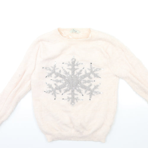 Peacocks Womens Pink  Knit Pullover Jumper Size M  - chrismas