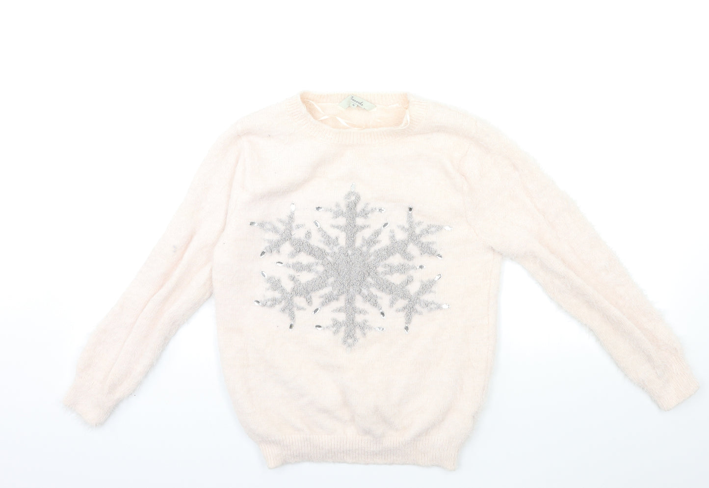 Peacocks Womens Pink  Knit Pullover Jumper Size M  - chrismas