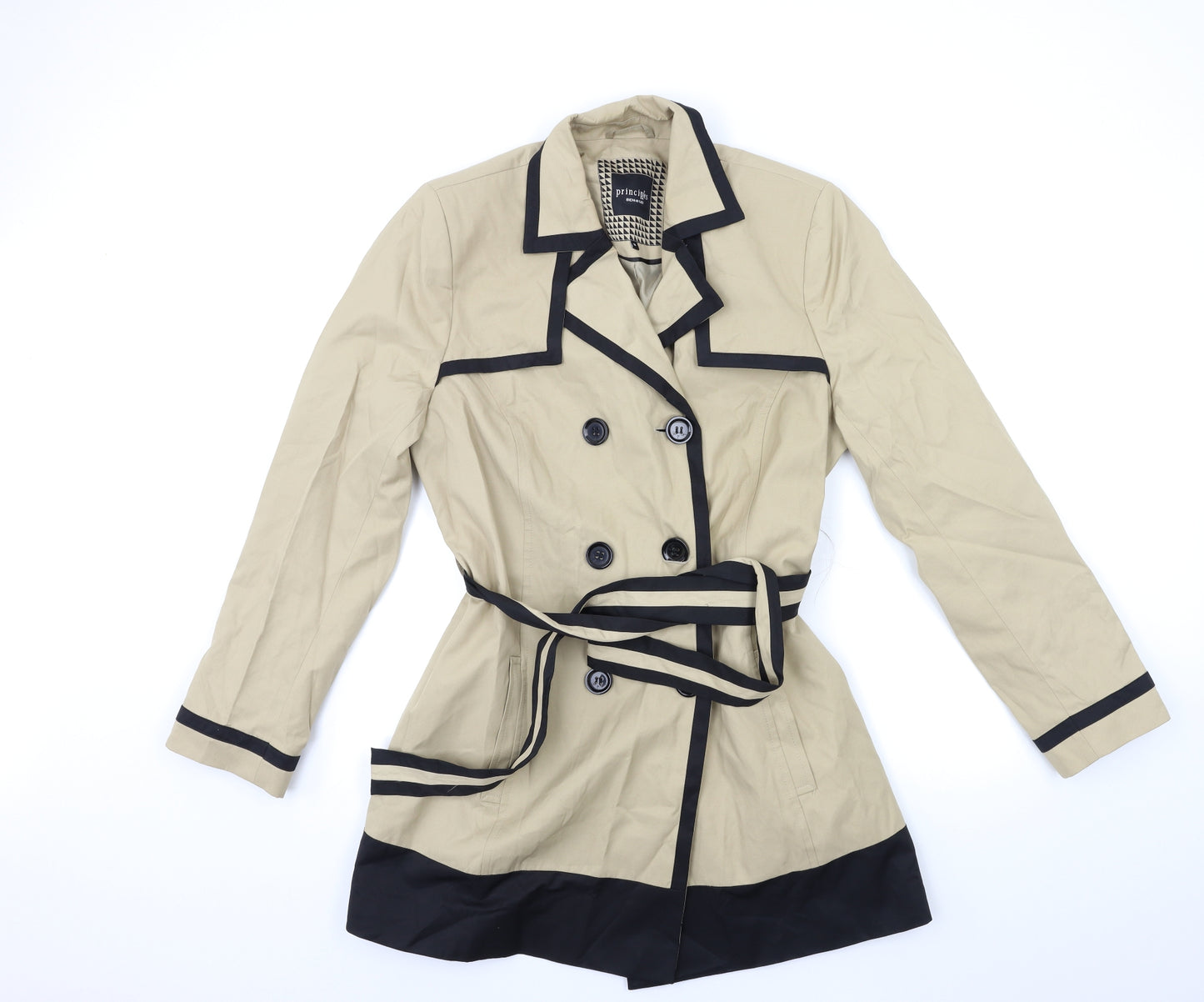 Principles Womens Beige   Trench Coat Coat Size 16