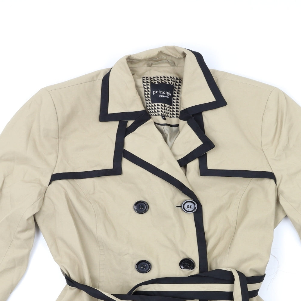 Principles Womens Beige   Trench Coat Coat Size 16