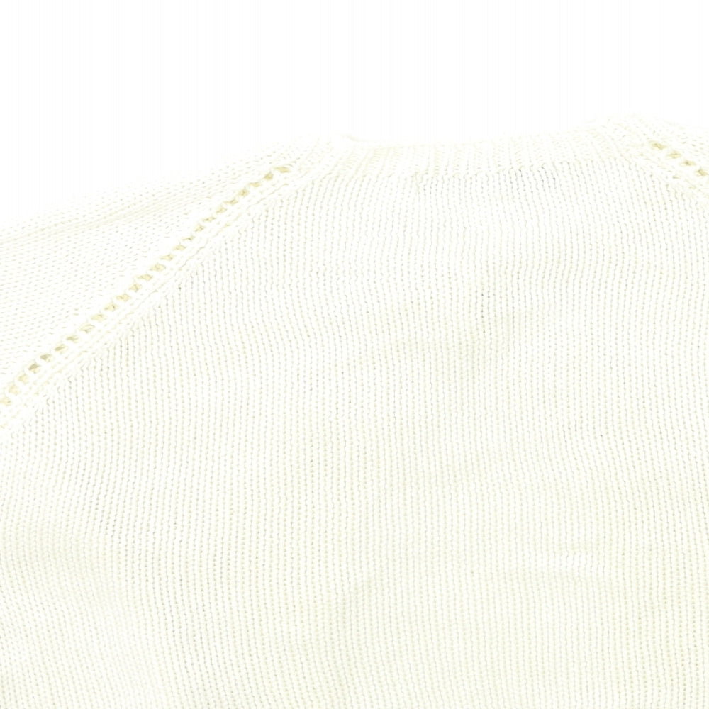 Zara Womens Beige  Knit Cardigan Jumper Size M