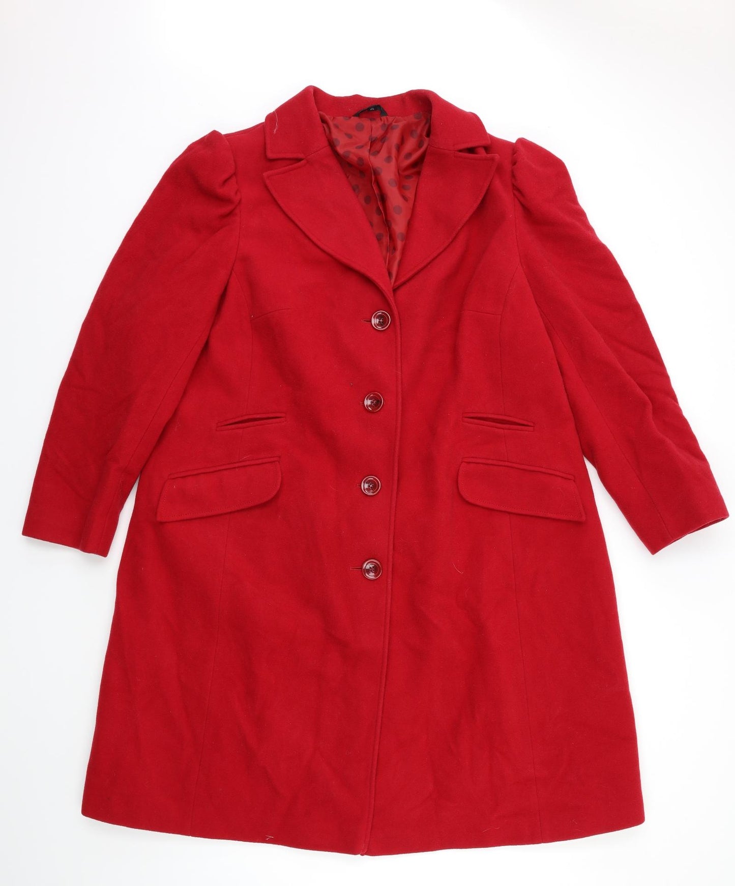 Marks and Spencer Womens Red   Overcoat Coat Size 22