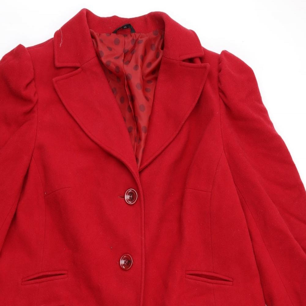 Marks and Spencer Womens Red   Overcoat Coat Size 22