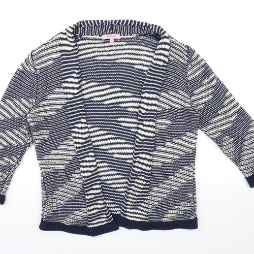 Per Una Womens Blue Striped Knit Cardigan Jumper Size M