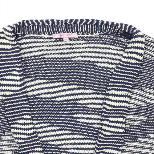 Per Una Womens Blue Striped Knit Cardigan Jumper Size M