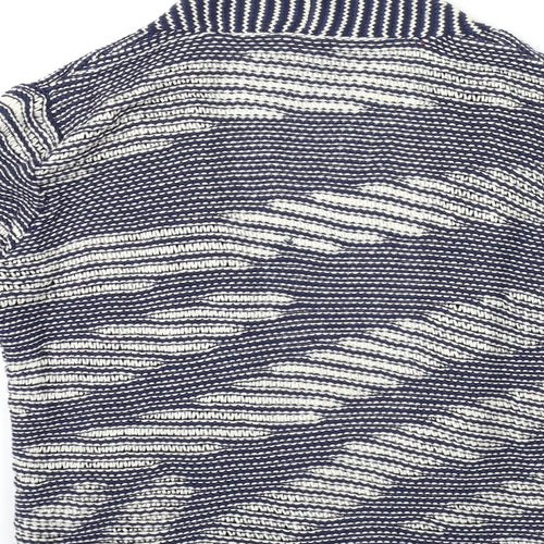 Per Una Womens Blue Striped Knit Cardigan Jumper Size M