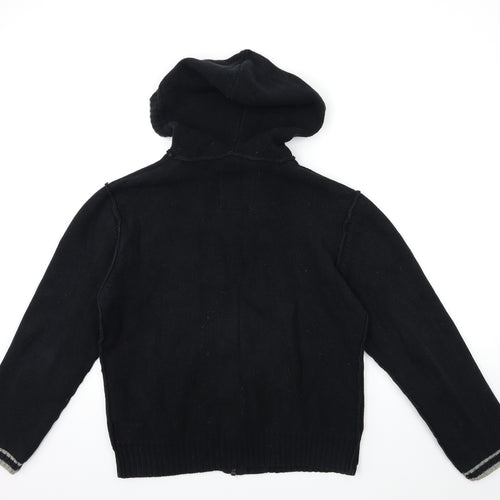 Firetrap Mens Black  Knit Cardigan Jumper Size 2XL