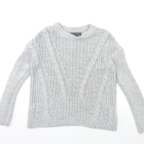 Primark Womens Grey  Knit Pullover Jumper Size 4