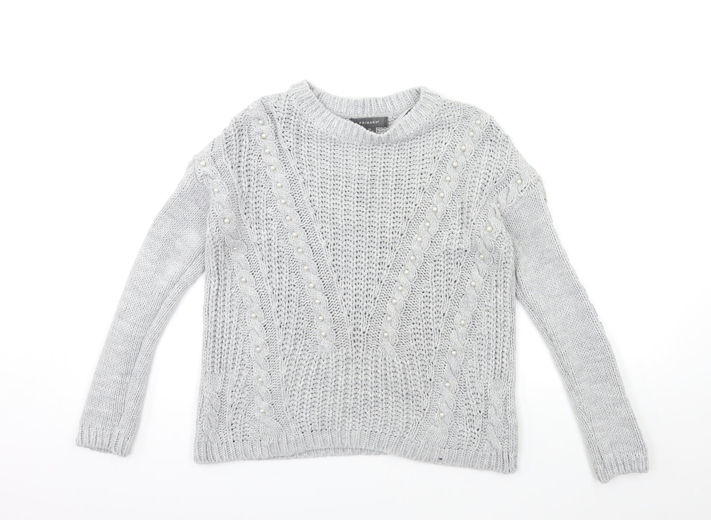 Primark Womens Grey  Knit Pullover Jumper Size 4