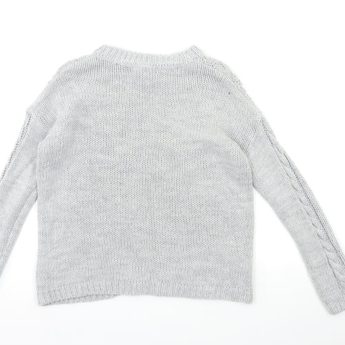 Primark Womens Grey  Knit Pullover Jumper Size 4