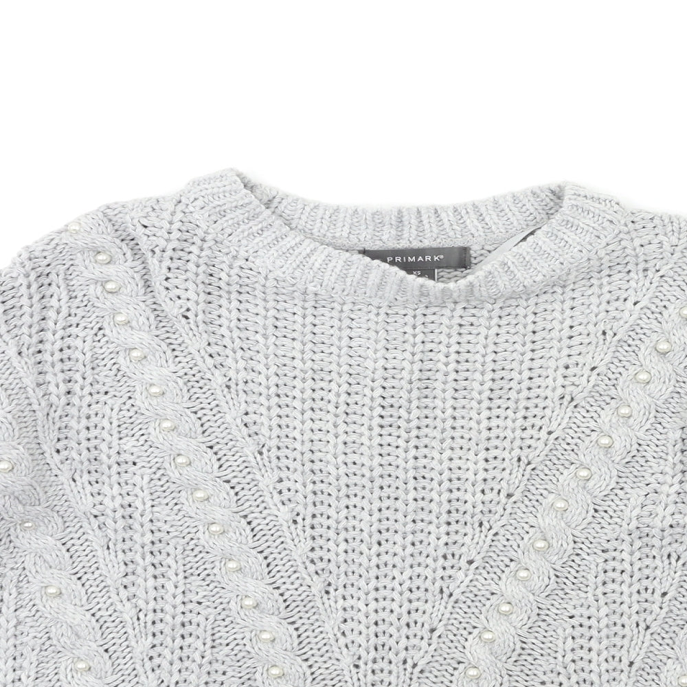 Primark Womens Grey  Knit Pullover Jumper Size 4