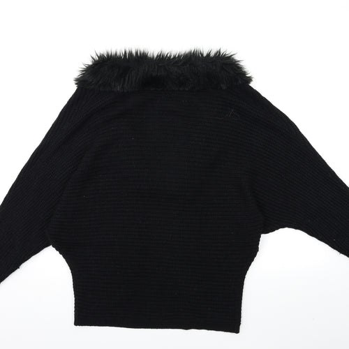 Select Womens Black  Knit Cardigan Jumper Size 10