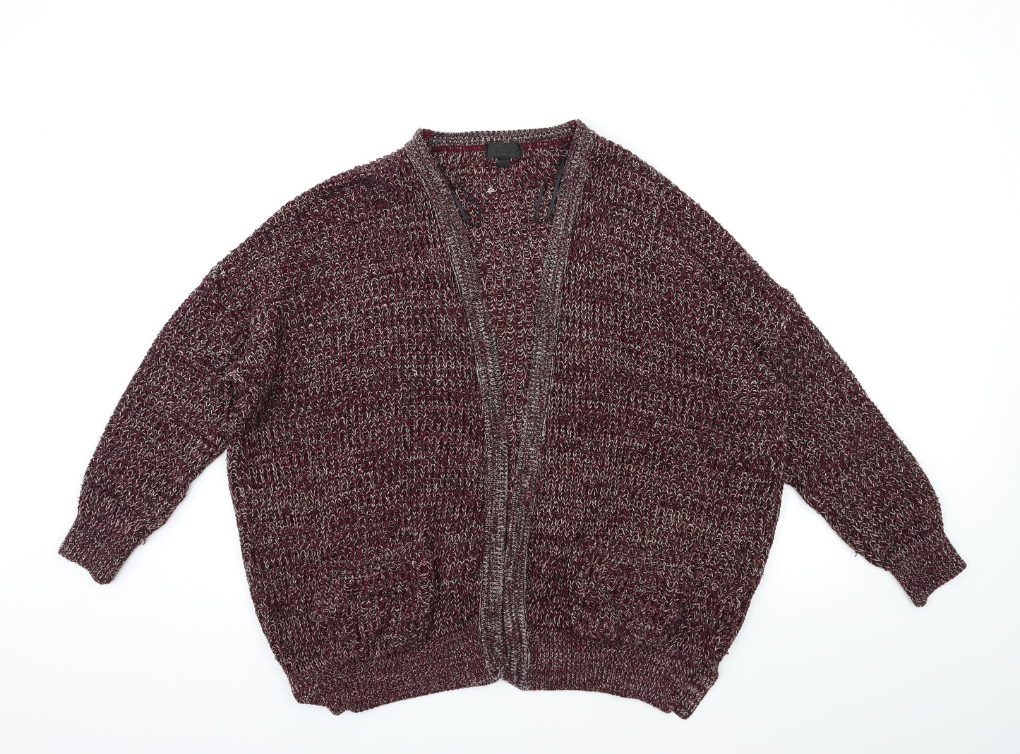 Topshop Womens Red  Knit Cardigan Jumper Size 10