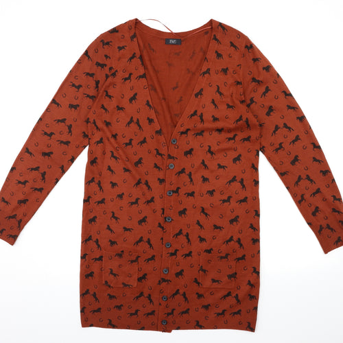 F&F Womens Brown  Knit Cardigan Jumper Size 18