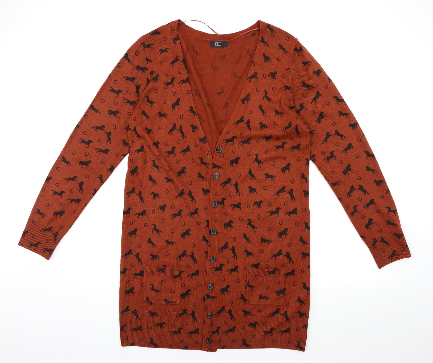 F&F Womens Brown  Knit Cardigan Jumper Size 18