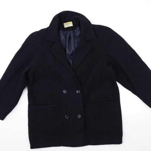 CLASSIC WOMAN Womens Blue   Overcoat Coat Size 16